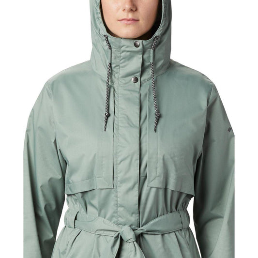 Columbia Women Grey Pardon My Trench Rain Jacket