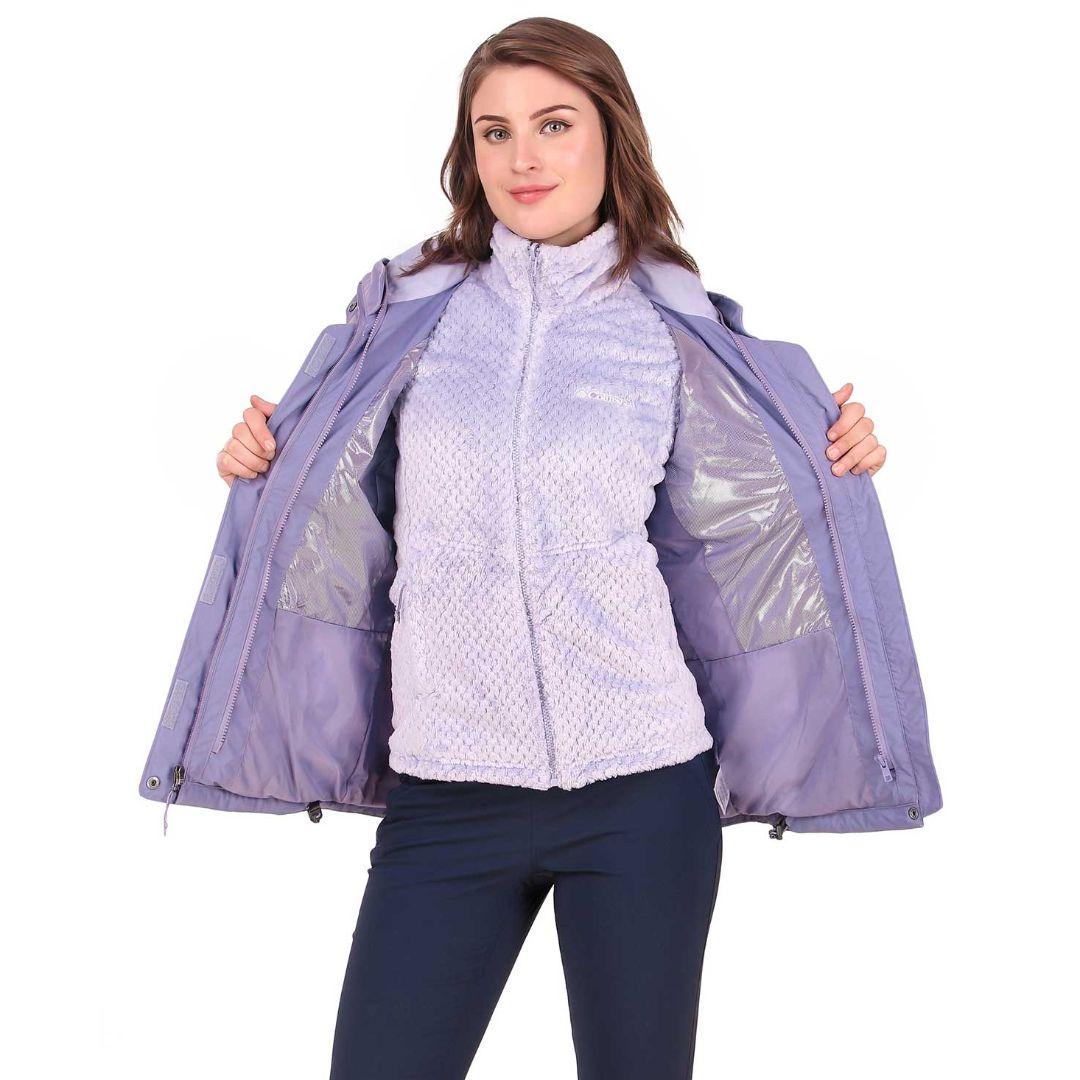 Columbia Women Purple Bugaboo II Fleece Interchange Jacket