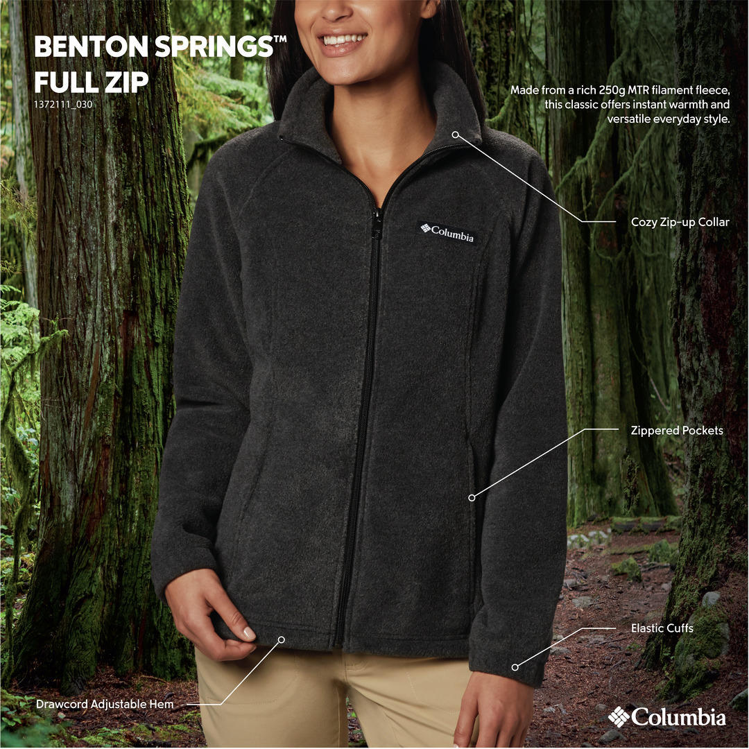 Columbia Women Grey Benton Springs Full Zip
