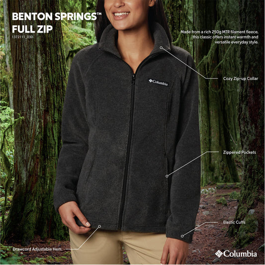 Columbia Women Grey Benton Springs Full Zip