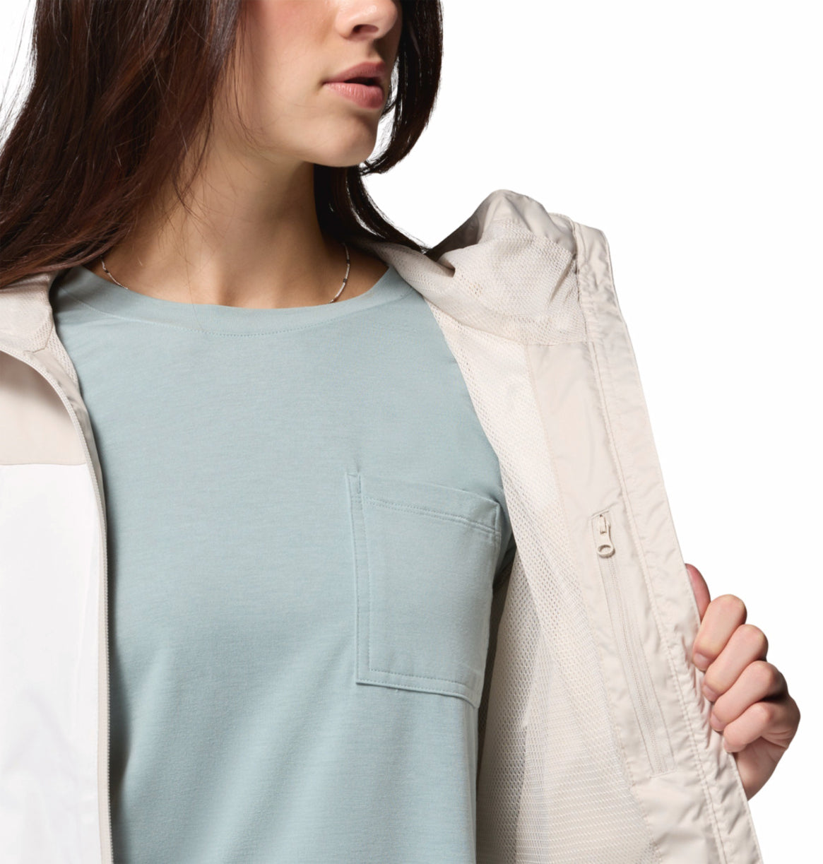 Columbia Women Omni-Tech Inner Limits IV Off-White Rain Jacket
