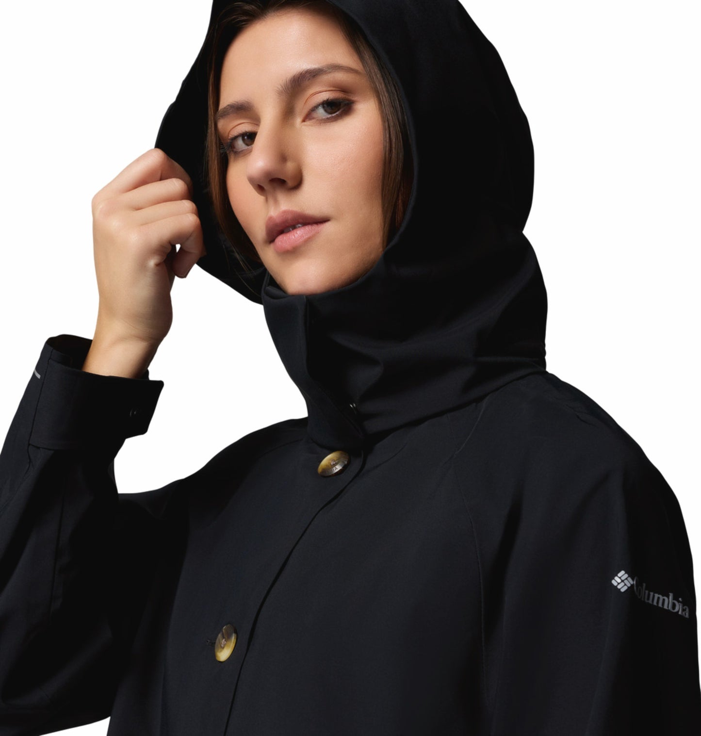 Columbia Women Black Omni-Tech AmazeTrench Rain Jacket