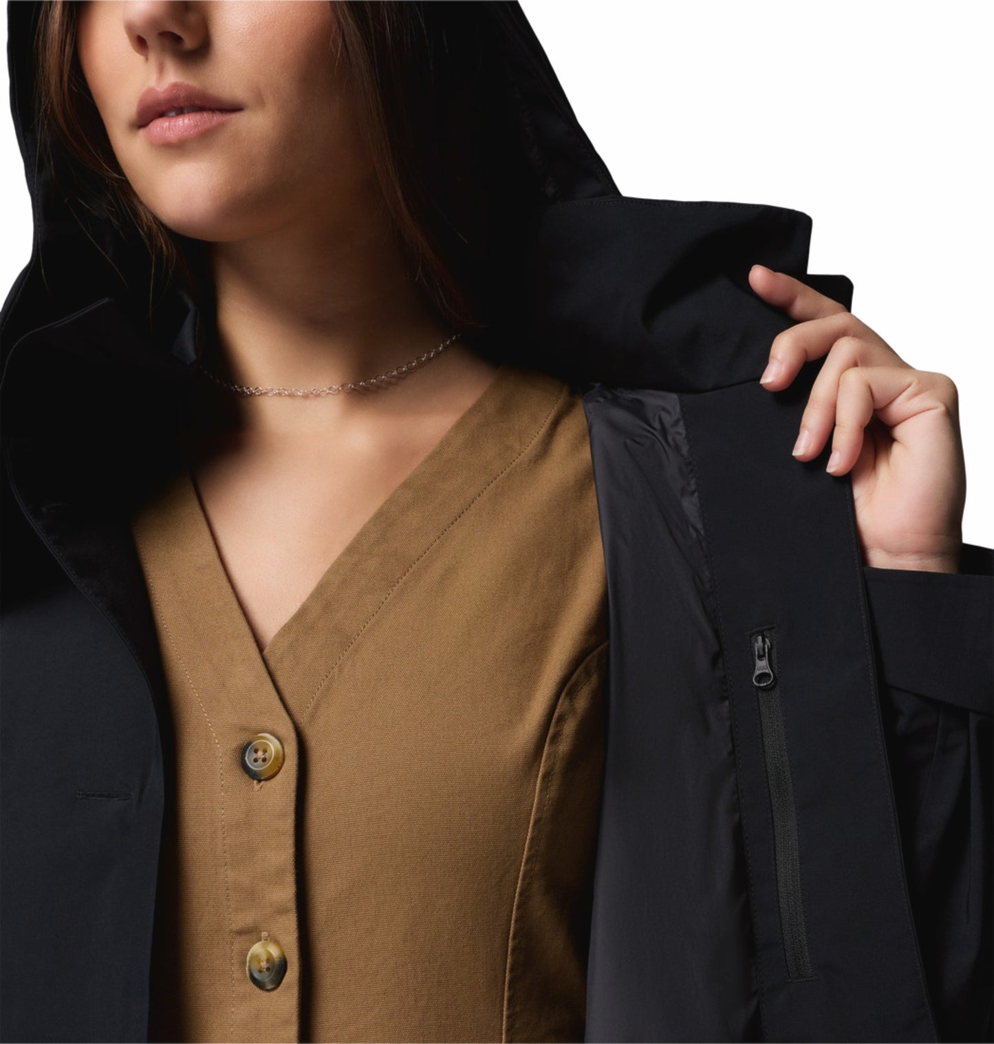 Columbia Women Black Omni-Tech AmazeTrench Rain Jacket