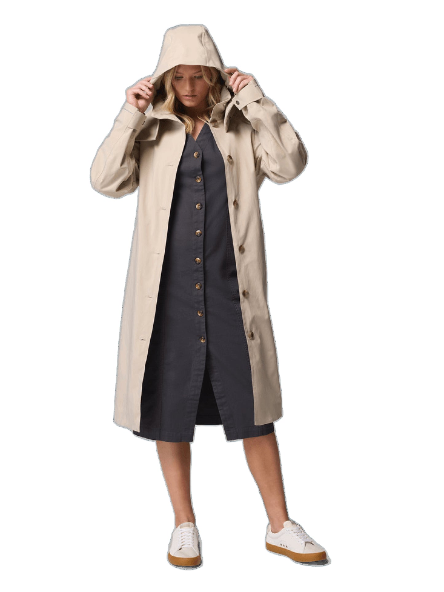 Columbia Women Beige Omni-Tech AmazeTrench Rain Jacket