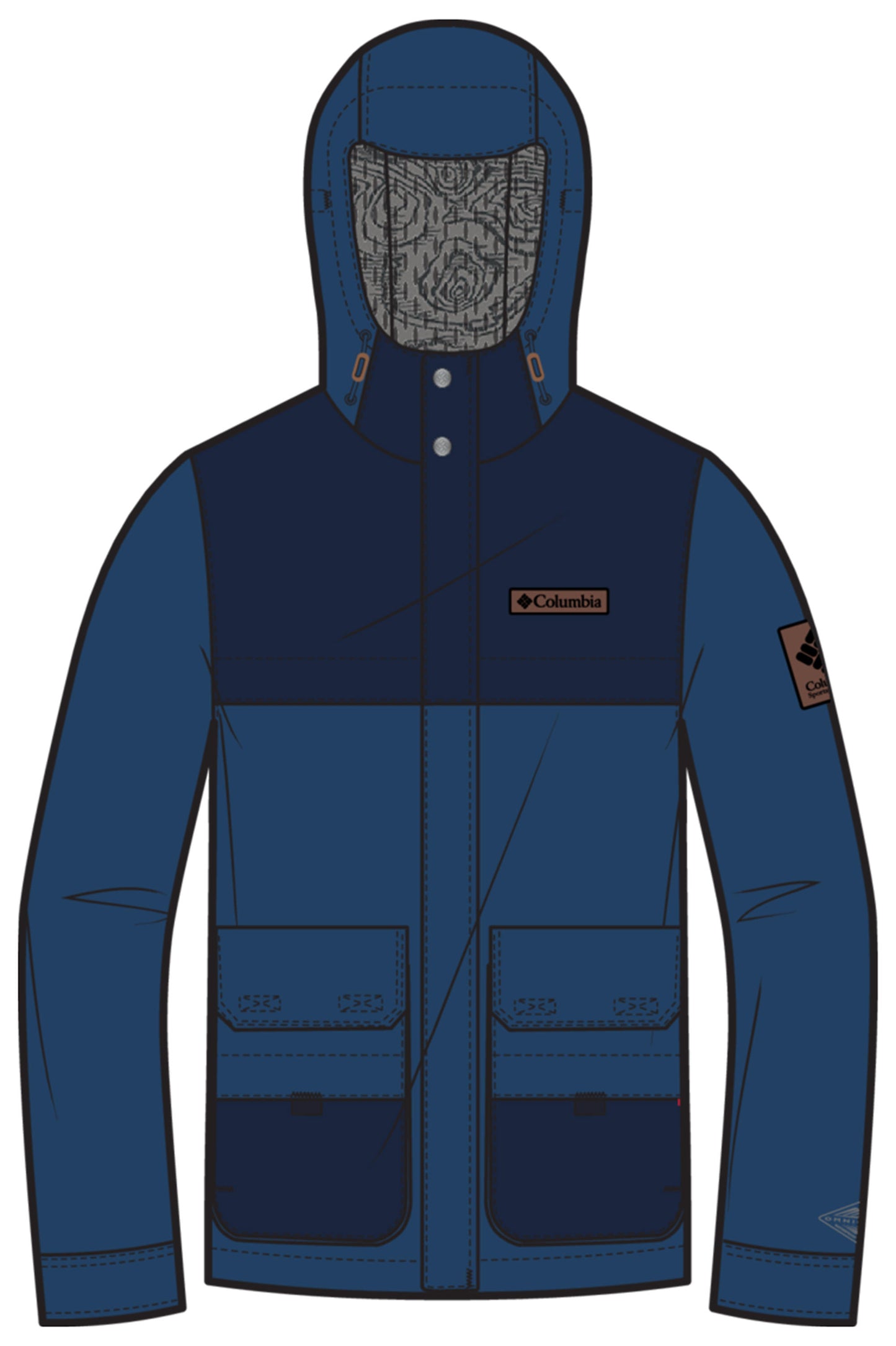 Columbia Men Blue South Canyon Interchange Rain Jacket