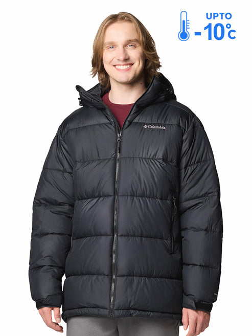 Columbia Men Black Omni-Heat Reflective Pike Lake Parka Hooded Down Jacket