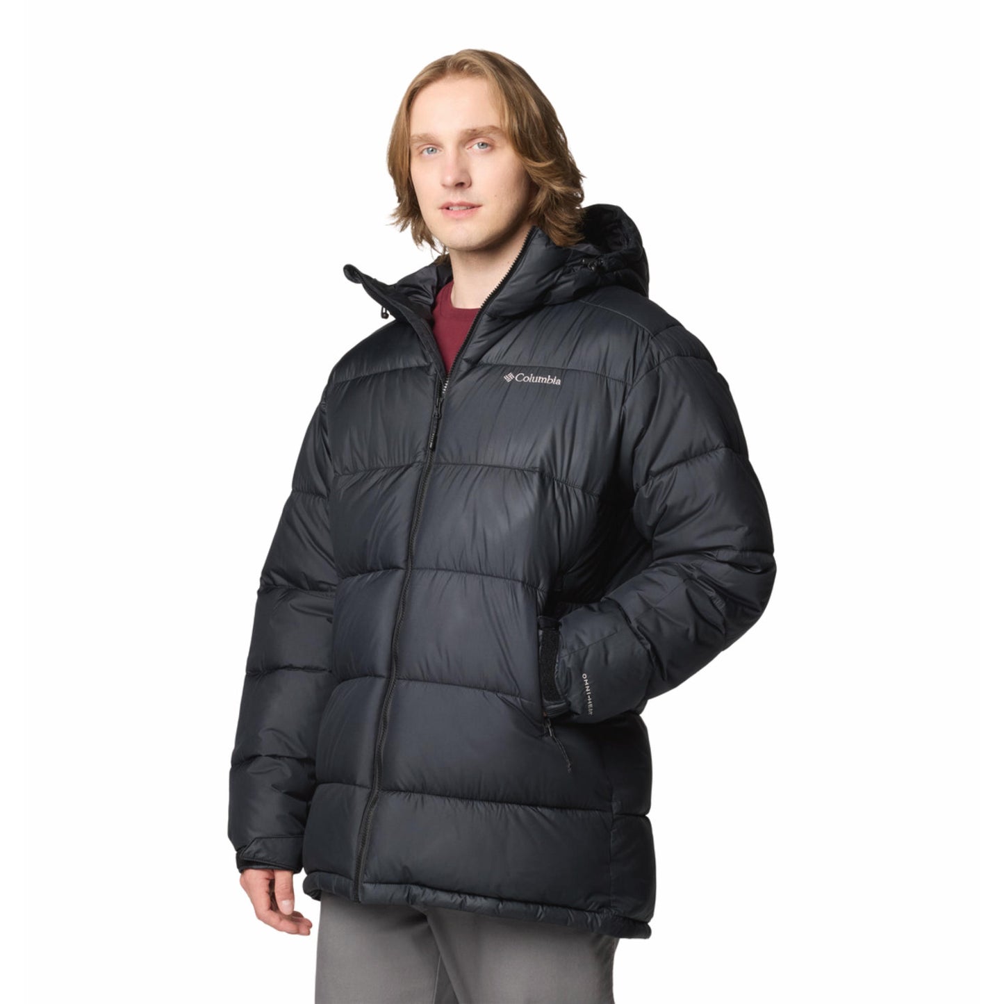 Columbia Men Black Omni-Heat Reflective Pike Lake Parka Hooded Down Jacket