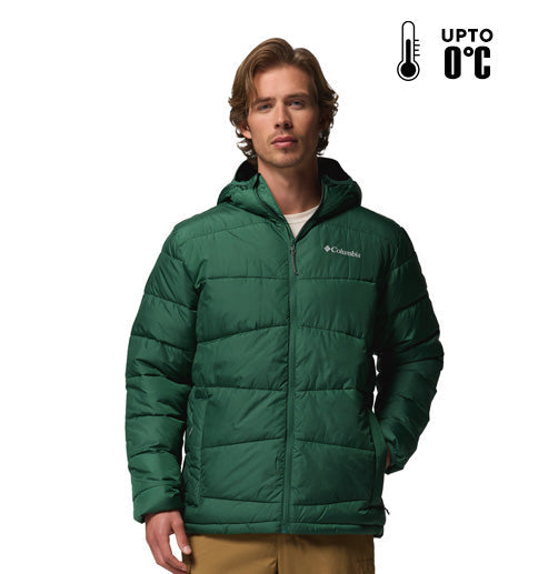 Columbia Men Green Omni-Heat Reflective Fivemile Butte II Hooded Down Jacket