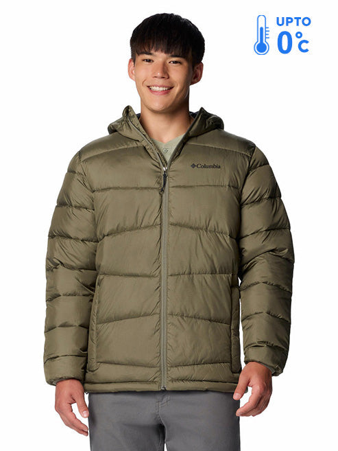 Columbia Men Green Omni-Heat Reflective Fivemile Butte II Hooded Down Jacket