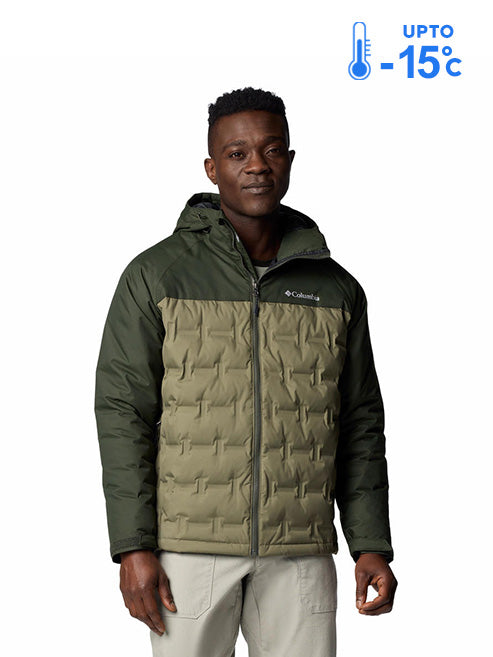 Columbia Men Green Omni-Heat Inifnity Grand Trek III Hooded Down Jacket