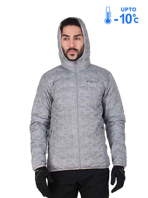 Columbia Men Grey Delta Ridge Down Hooded Jacket