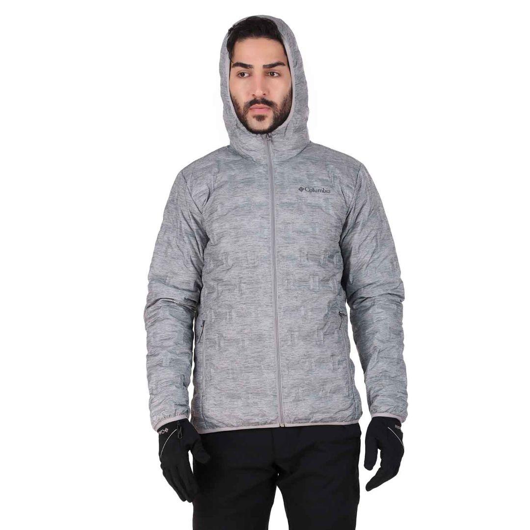 Columbia Men Grey Delta Ridge Down Hooded Jacket