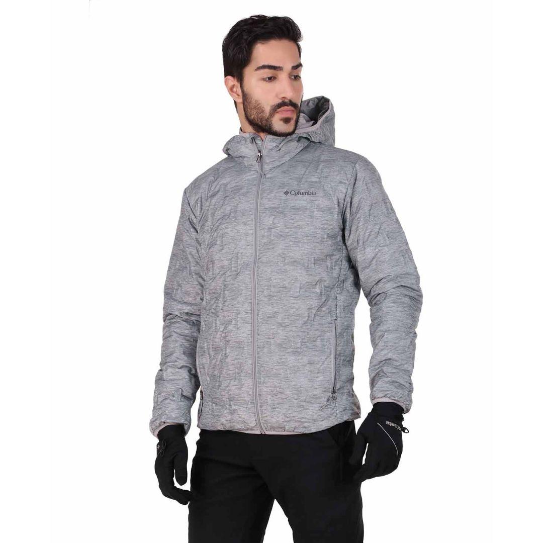 Columbia Men Grey Delta Ridge Down Hooded Jacket