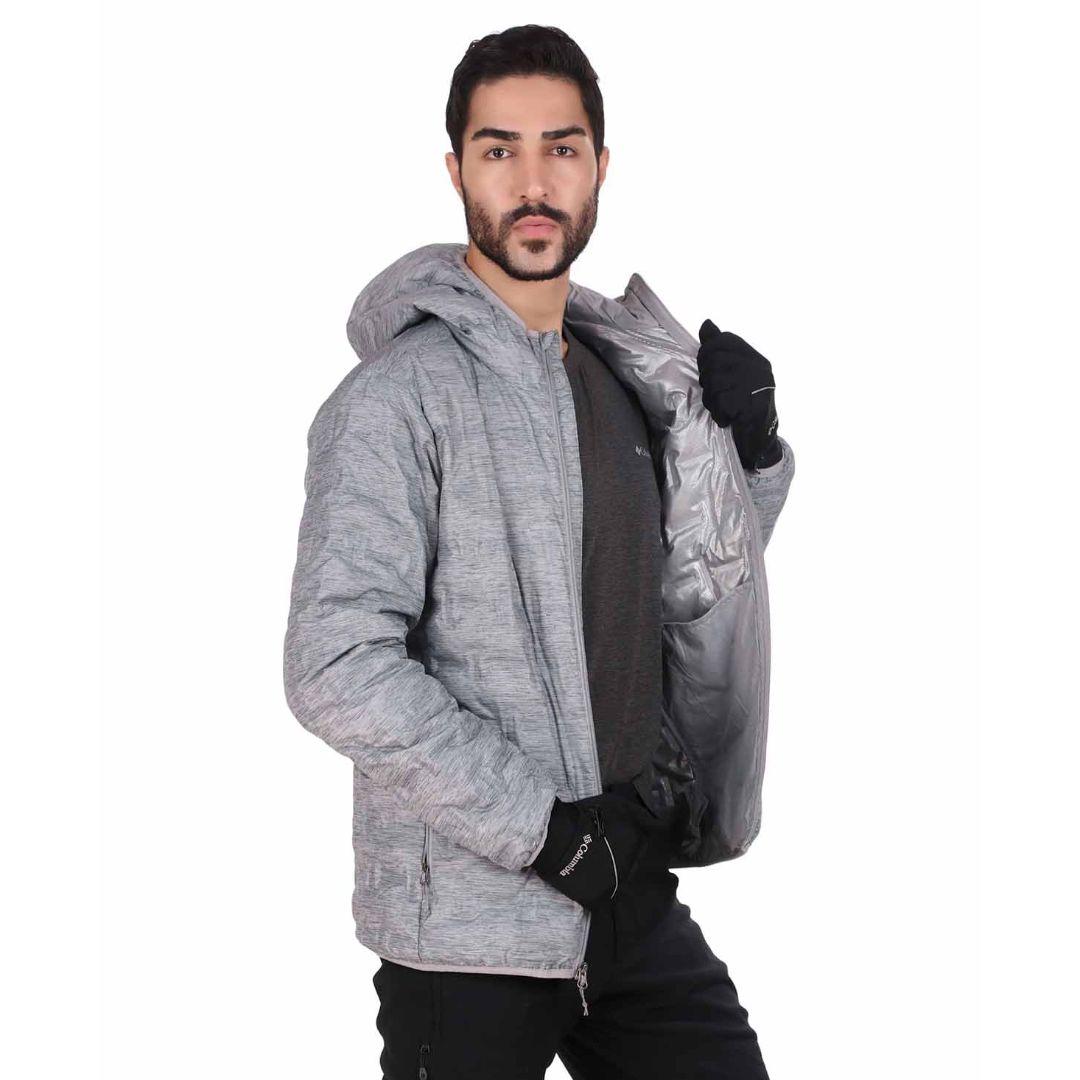 Columbia Men Grey Delta Ridge Down Hooded Jacket