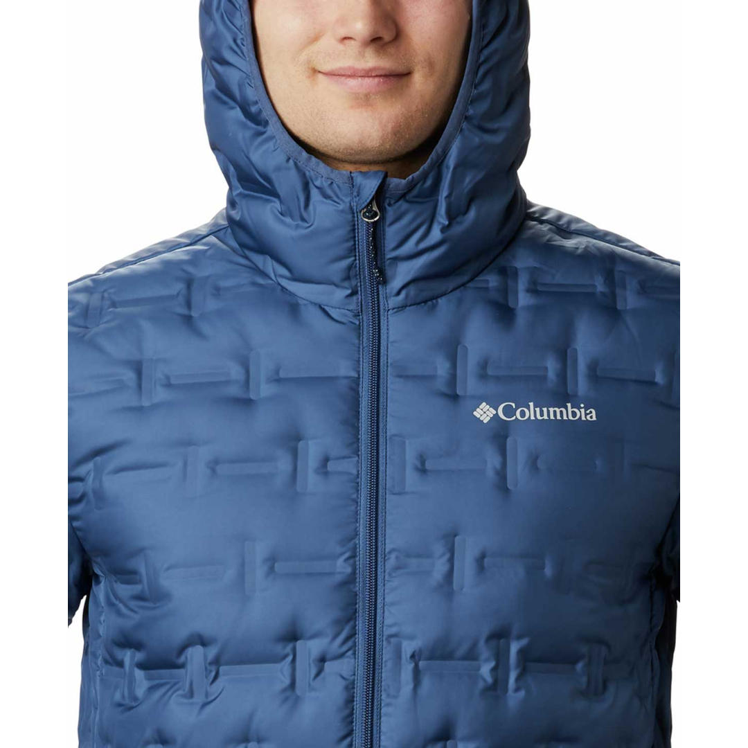 Columbia Men Blue Omni-Heat Reflective Delta Ridge Hooded Down Jacket