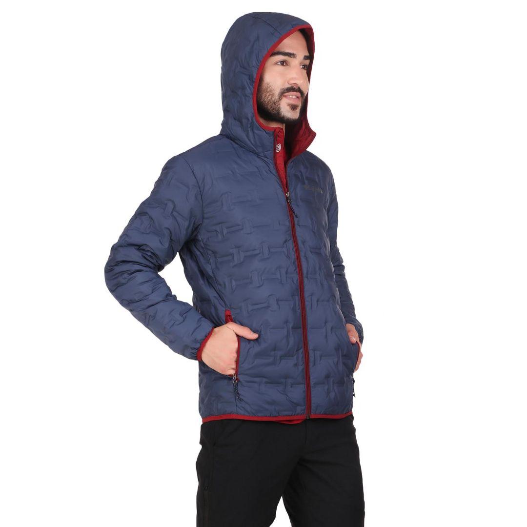 Columbia Men Blue Omni-Heat Reflective Delta Ridge Hooded Down Jacket