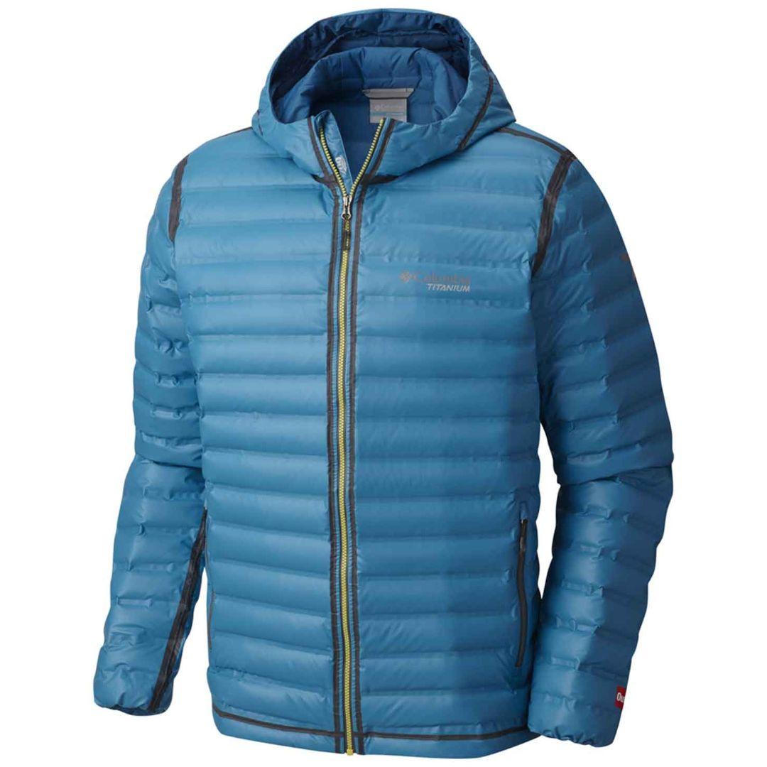 Columbia Men Blue OutDry Ex Gold Down Hooded Jkt