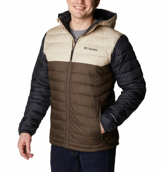 Columbia Men Brown Powder Lite Hooded Jacket