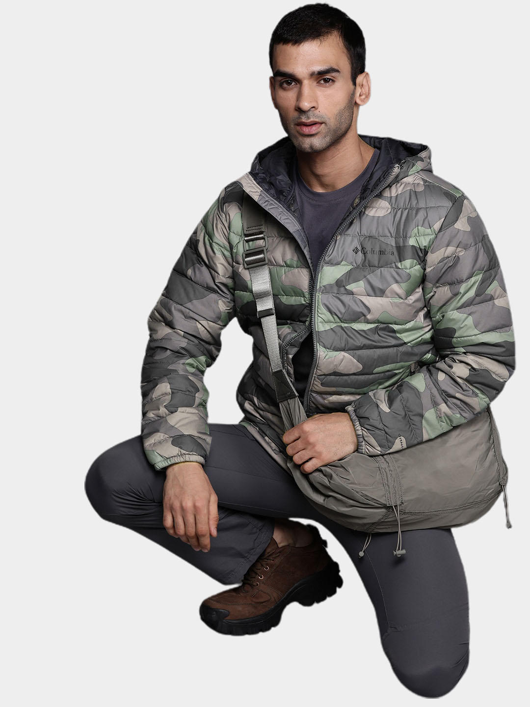 Columbia Men Green Powder Lite Hooded Jacket