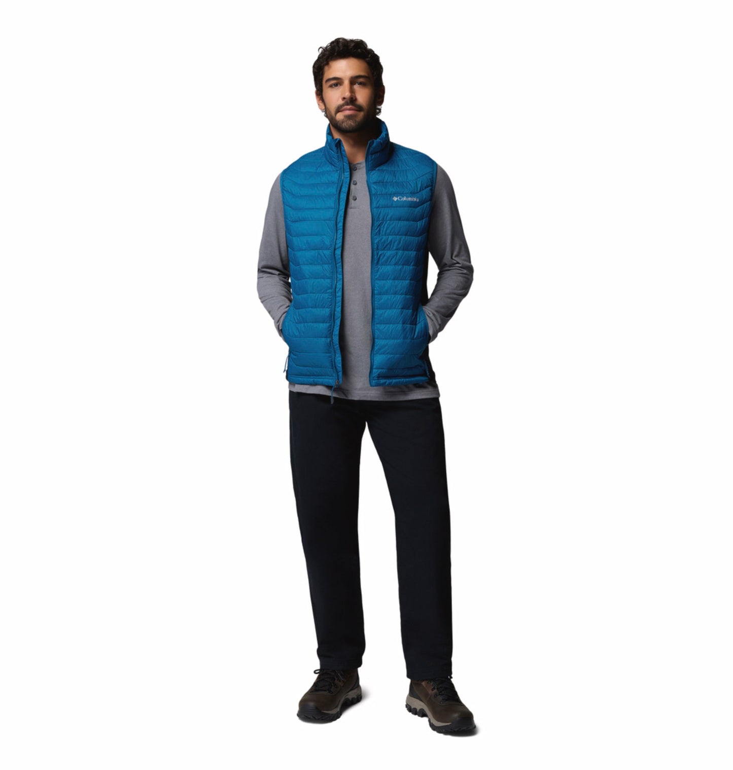 men blue omni shield powder pass hybrid vest