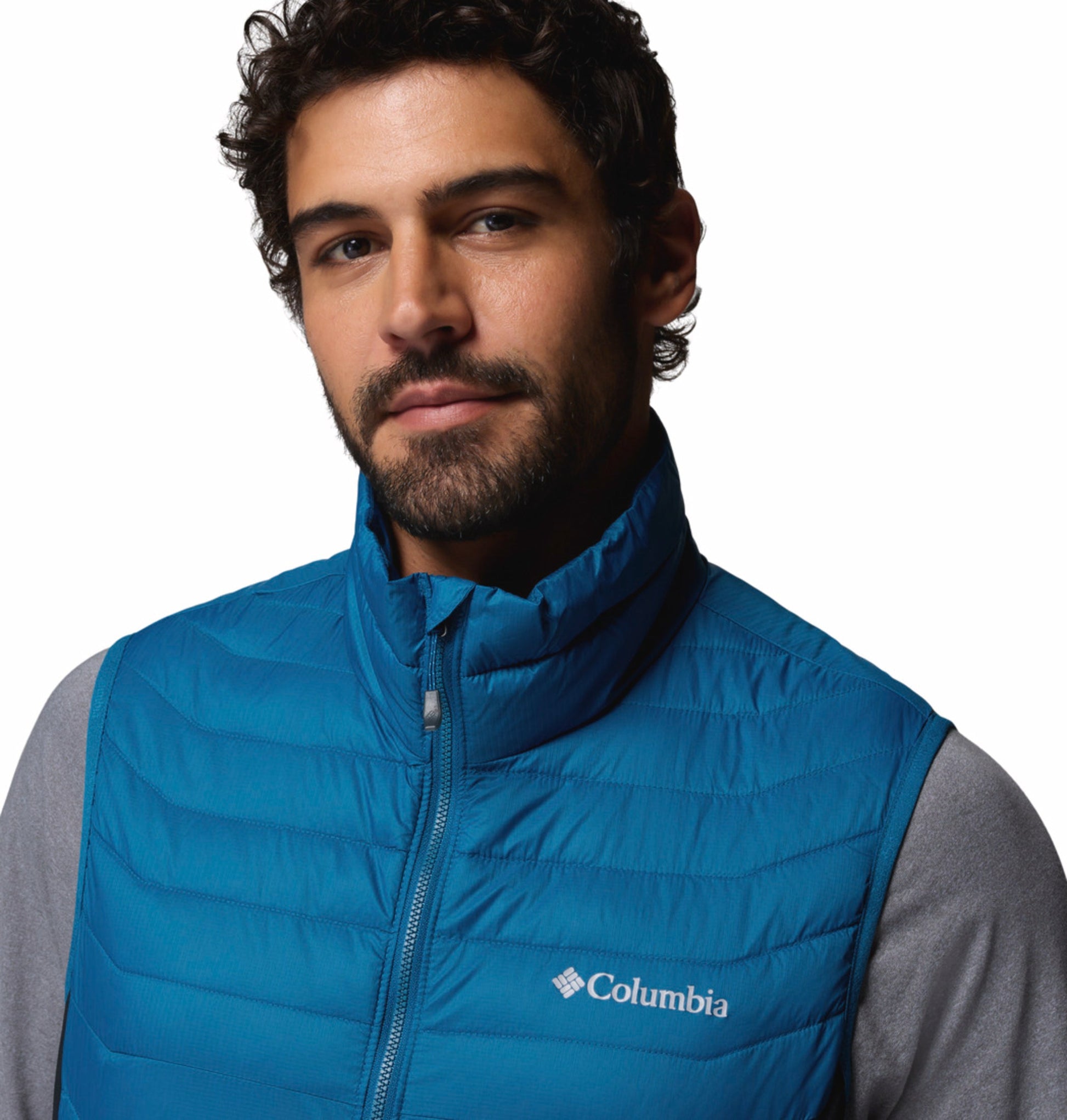 men blue omni shield powder pass hybrid vest