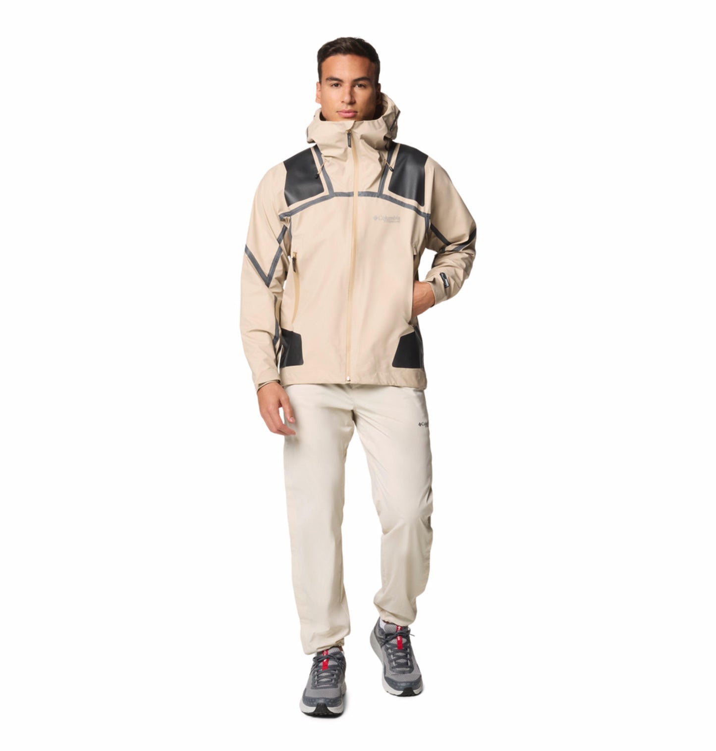 Columbia Mens Beige OutDry Extreme Whistler Peak Shell Rain Jacket