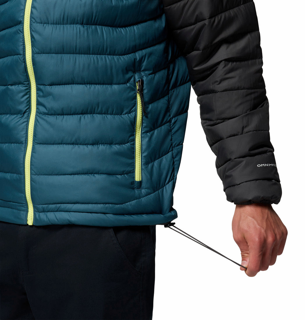 Columbia Men Blue Omni-Heat Reflective Powder Lite II Hooded Down Jacket (Plus Size)