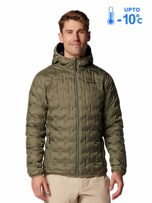 Columbia Men Green Omni-Heat Reflective Delta Ridge II Hooded Down Jacket (Plus Size)