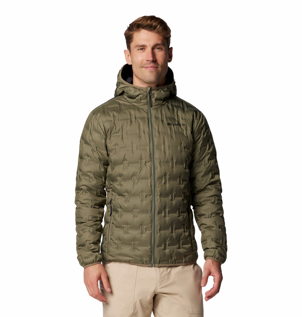 Columbia Men Green Omni-Heat Reflective Delta Ridge II Hooded Down Jacket (Plus Size)