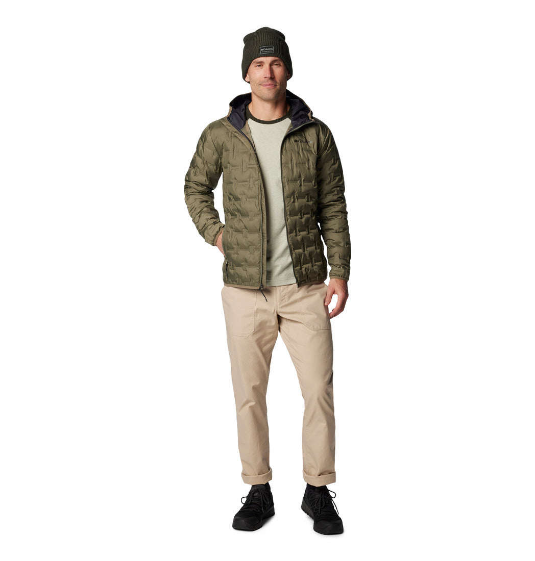 Columbia Men Green Omni-Heat Reflective Delta Ridge II Hooded Down Jacket (Plus Size)