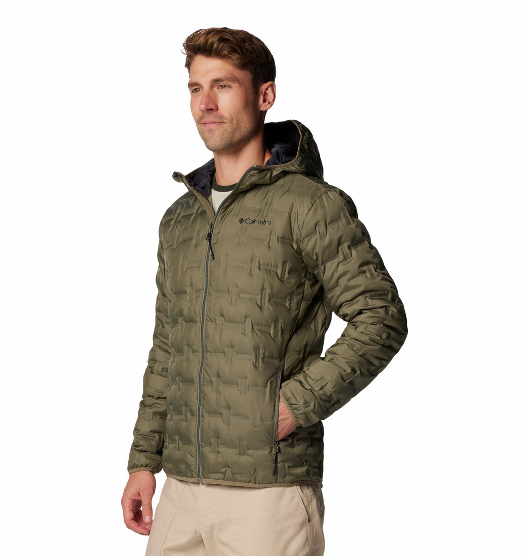 Columbia Men Green Omni-Heat Reflective Delta Ridge II Hooded Down Jacket (Plus Size)