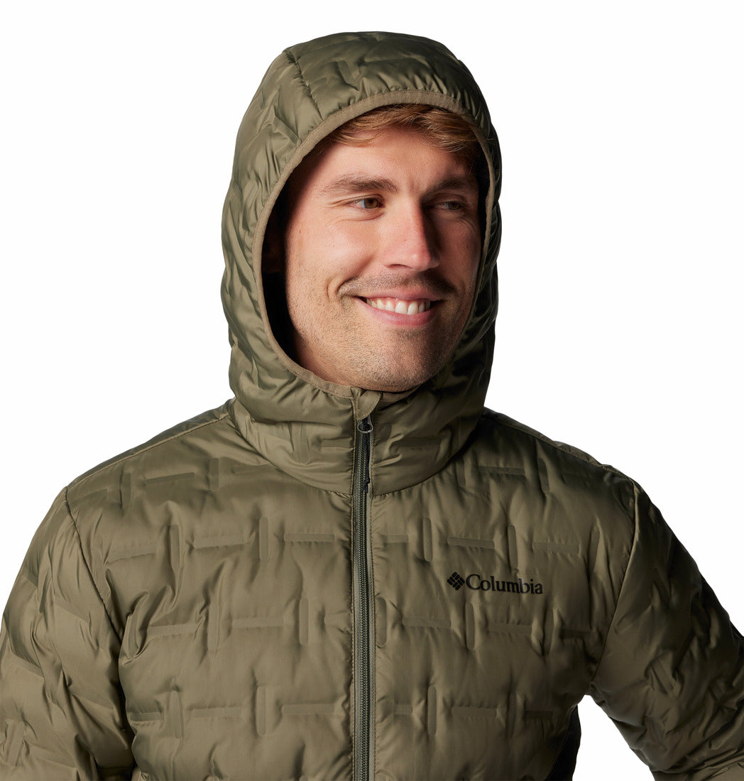 Columbia Men Green Omni-Heat Reflective Delta Ridge II Hooded Down Jacket (Plus Size)