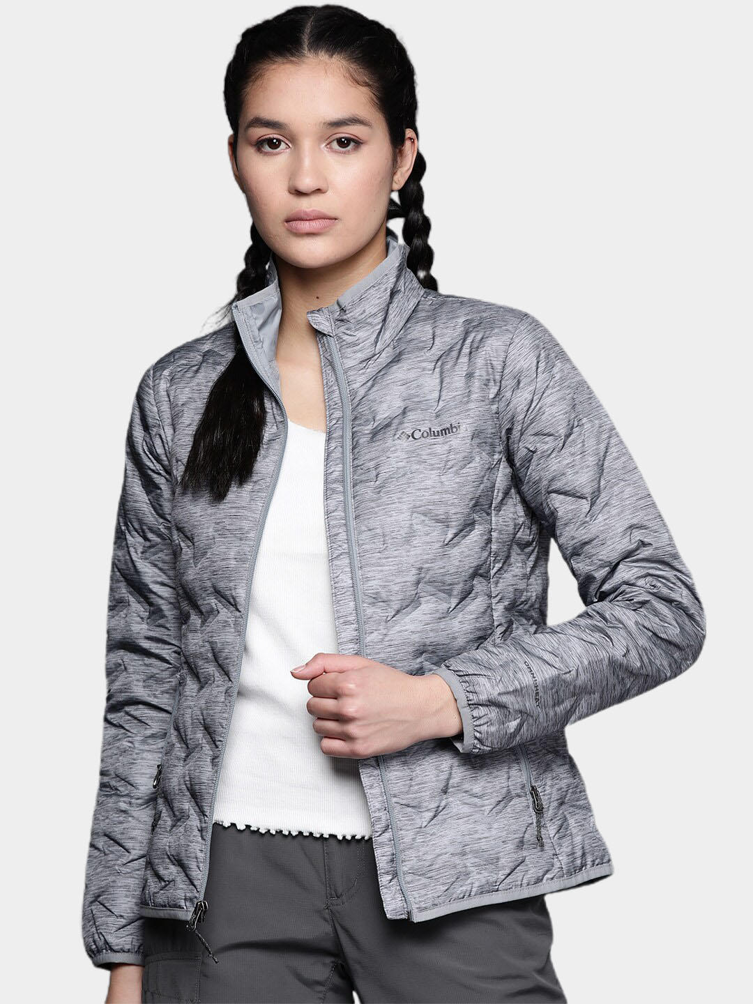 Columbia Women Grey Delta Ridge Down Jacket