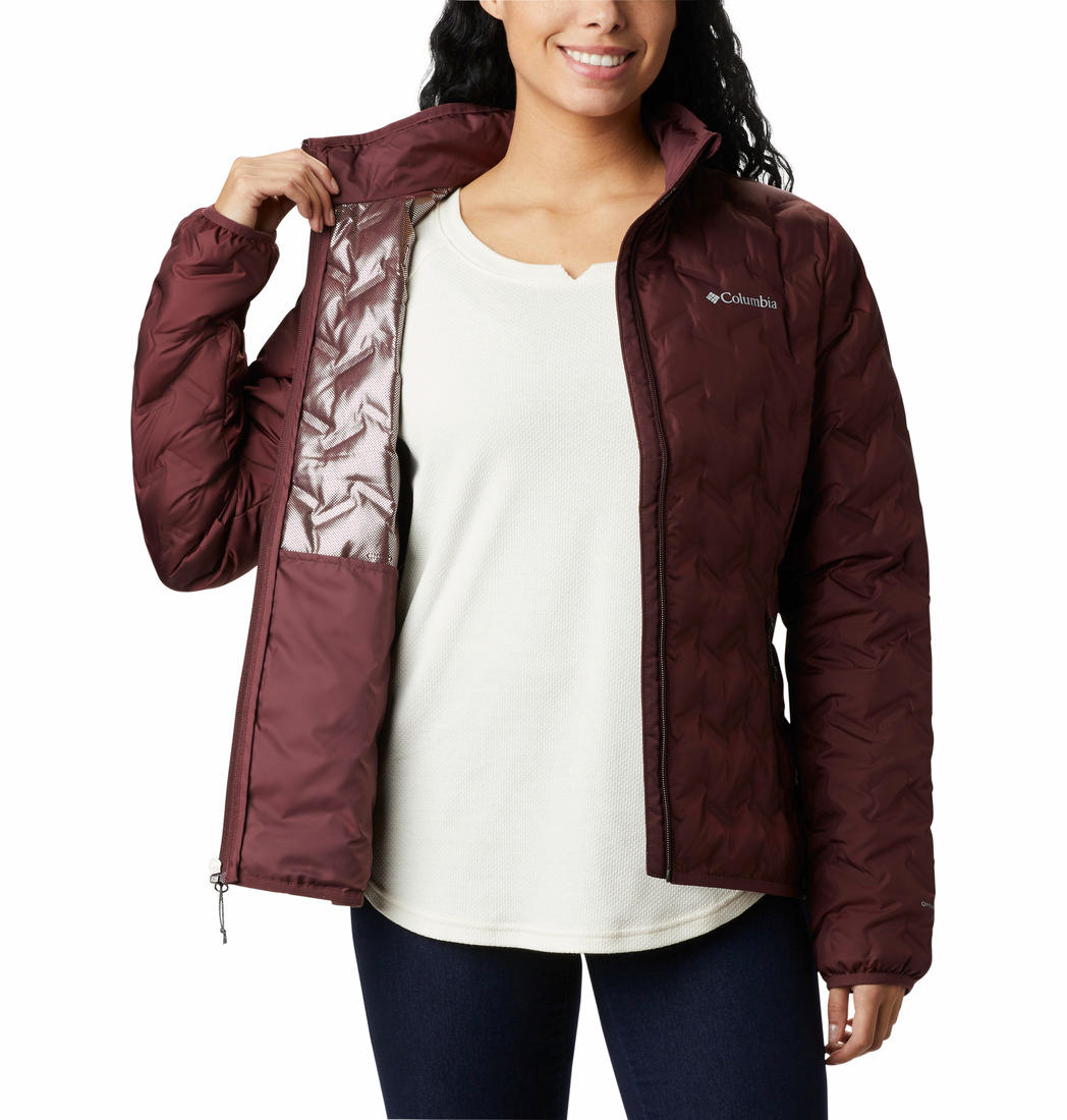 Columbia Women Maroon Delta Ridge Down Jacket