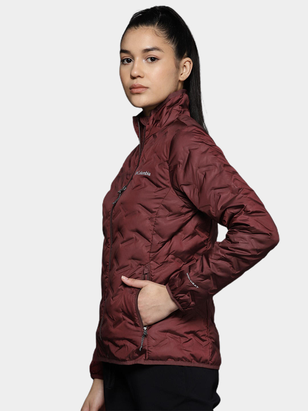 Columbia Women Maroon Delta Ridge Down Jacket