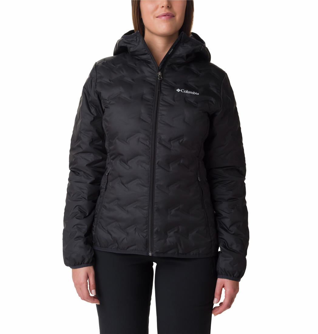 Columbia Women Black Delta Ridge Down Hooded Jacket