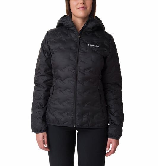 Columbia Women Black Delta Ridge Down Hooded Jacket