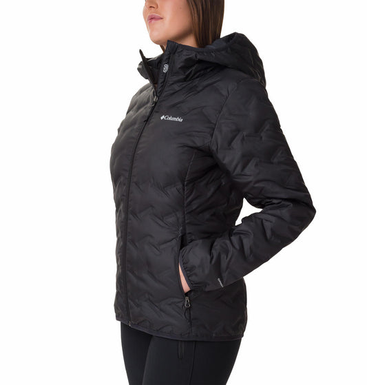 Columbia Women Black Delta Ridge Down Hooded Jacket