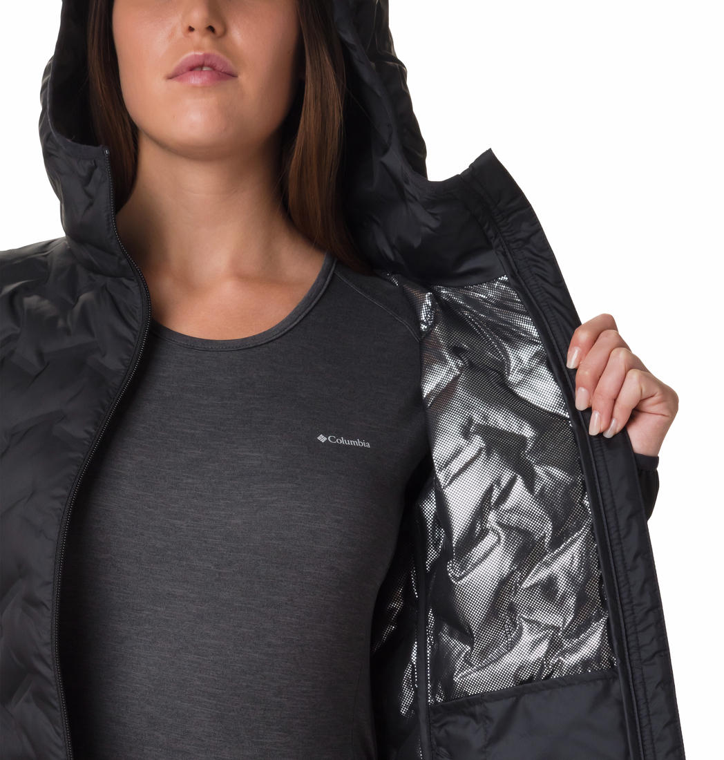 Columbia Women Black Delta Ridge Down Hooded Jacket