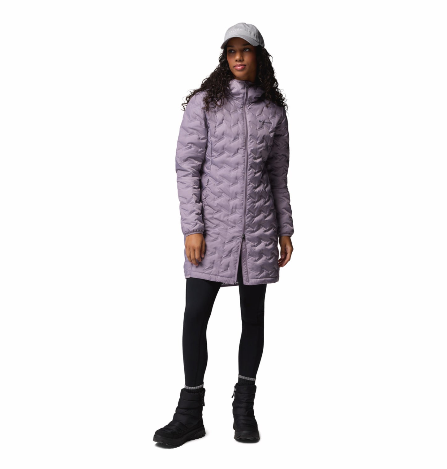 Columbia Women Purple Omni-Heat Reflective Delta Ridge II Long Hooded Down Jacket