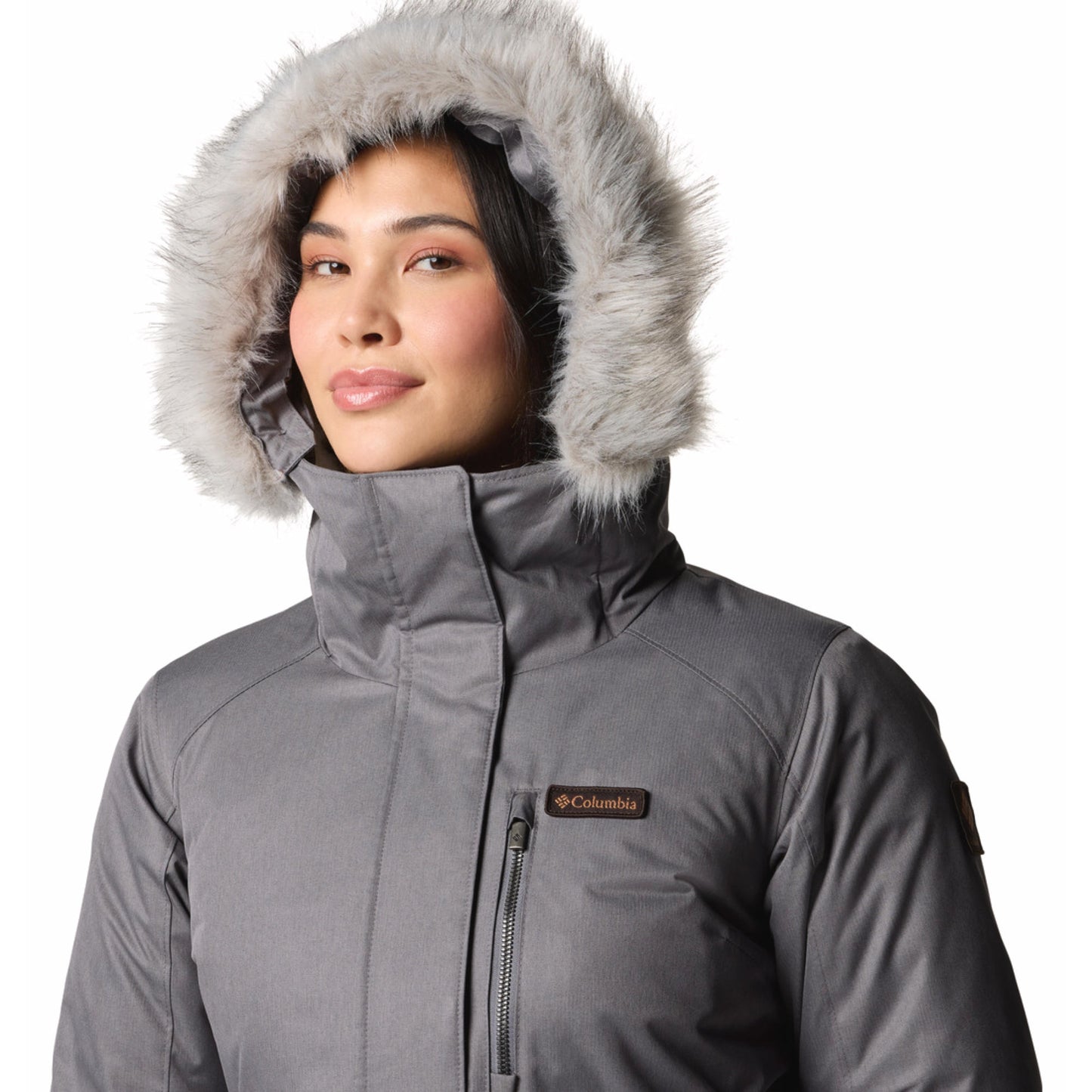 Columbia Women Grey Suttle Mountain Long Insulated Jacket