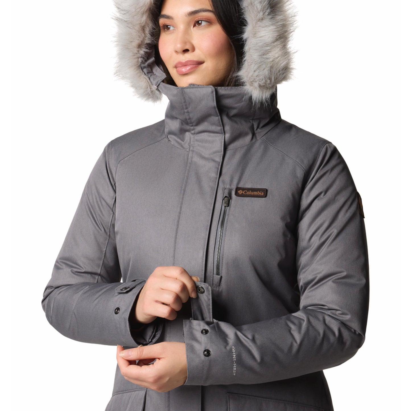 Columbia Women Grey Suttle Mountain Long Insulated Jacket