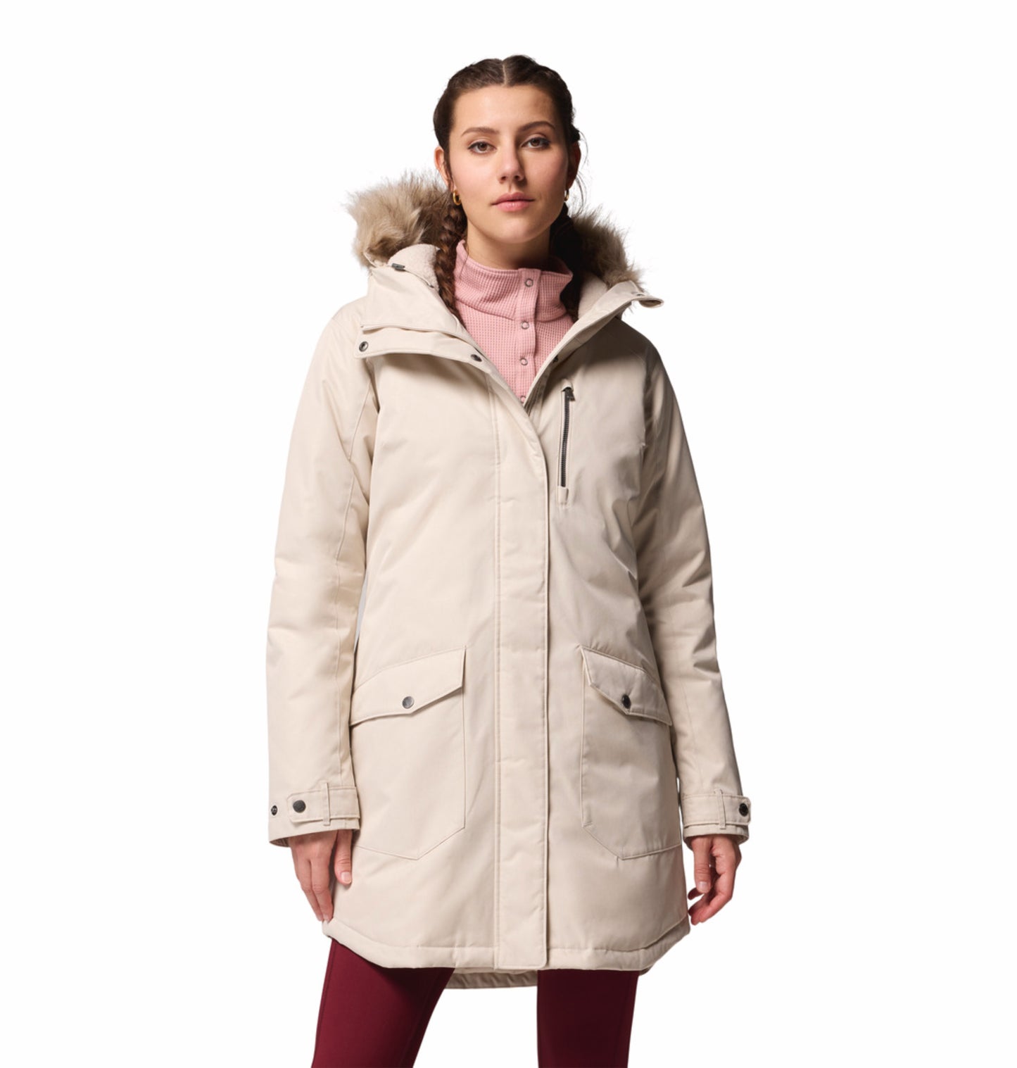 Columbia Women Beige OmniHeat Reflective Suttle Mountain Insulated Jacket