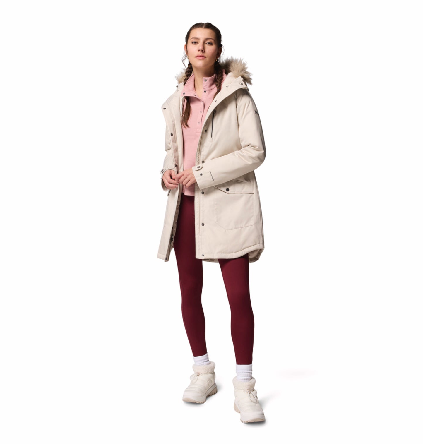 Columbia Women Beige OmniHeat Reflective Suttle Mountain Insulated Jacket