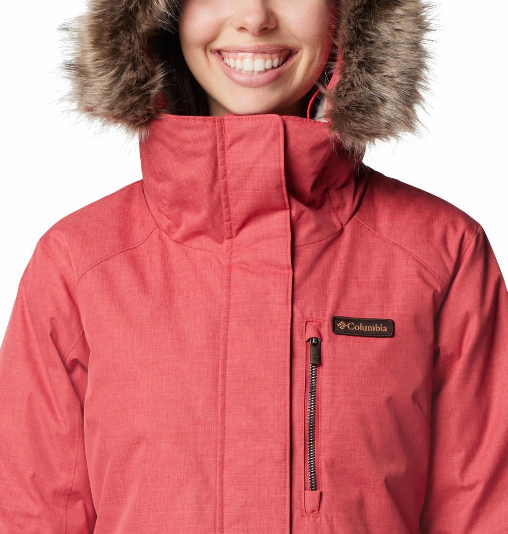 Columbia Womens Red Suttle Mountain Long Insulated Jacket