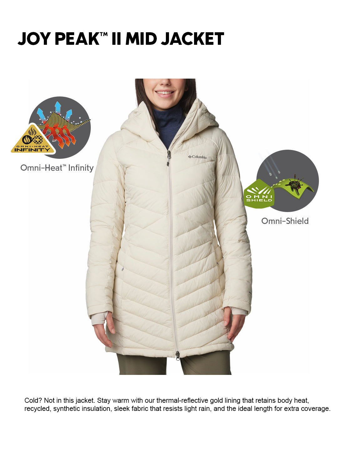 Columbia Women Beige OmniHeat Infinity Joy Peak II Jacket