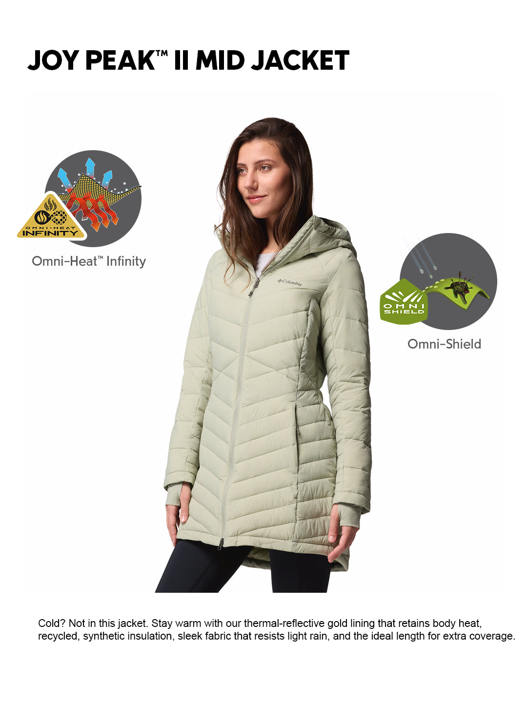 Columbia Women Green OmniHeat Infinity Joy Peak II Jacket