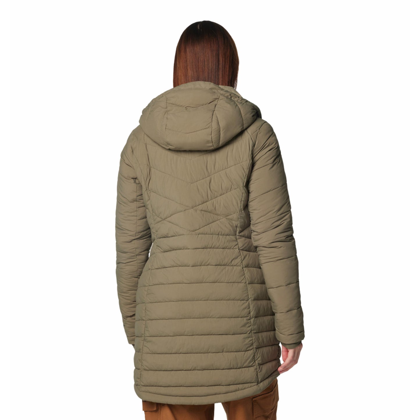 Columbia Women Green Omni-Heat Inifnity Joy Peak II Mid Hooded Down Jacket