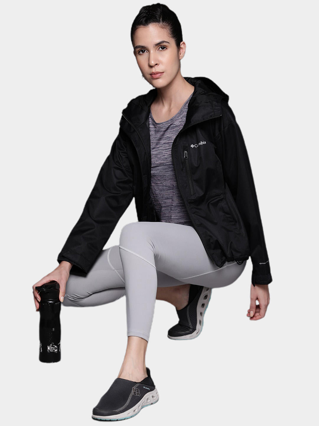 Columbia Women Black Hikebound Rain Jacket