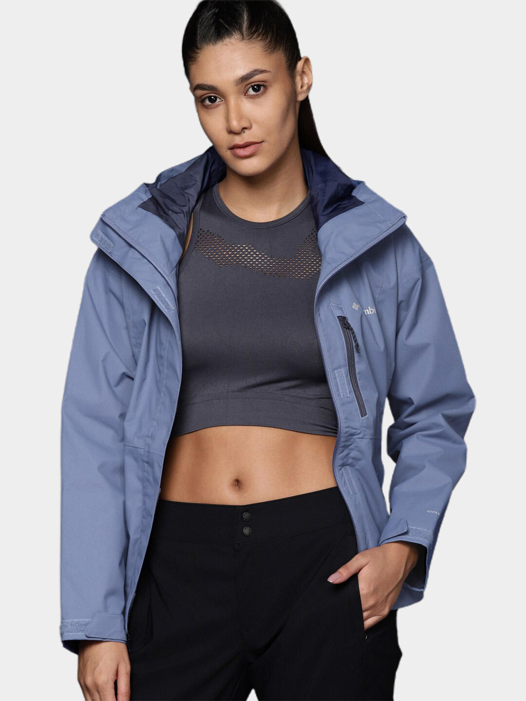 Columbia Women Blue Hikebound Rain Jacket